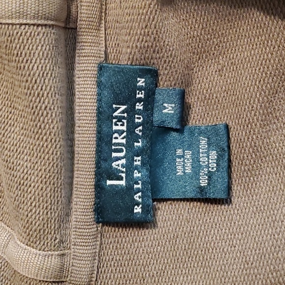 Lauren Ralph Lauren- Tan Utility Jacket Front Cargo Pockets Hood Neutral Sz. M - Picture 4 of 9